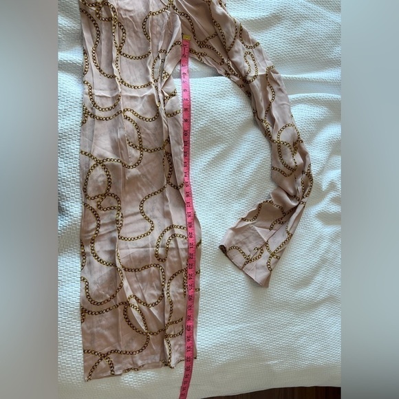 L'AGENCE Silk Pink Chain Print Chiara Wide Leg Jumpsuit NWT - Picture 14 of 16